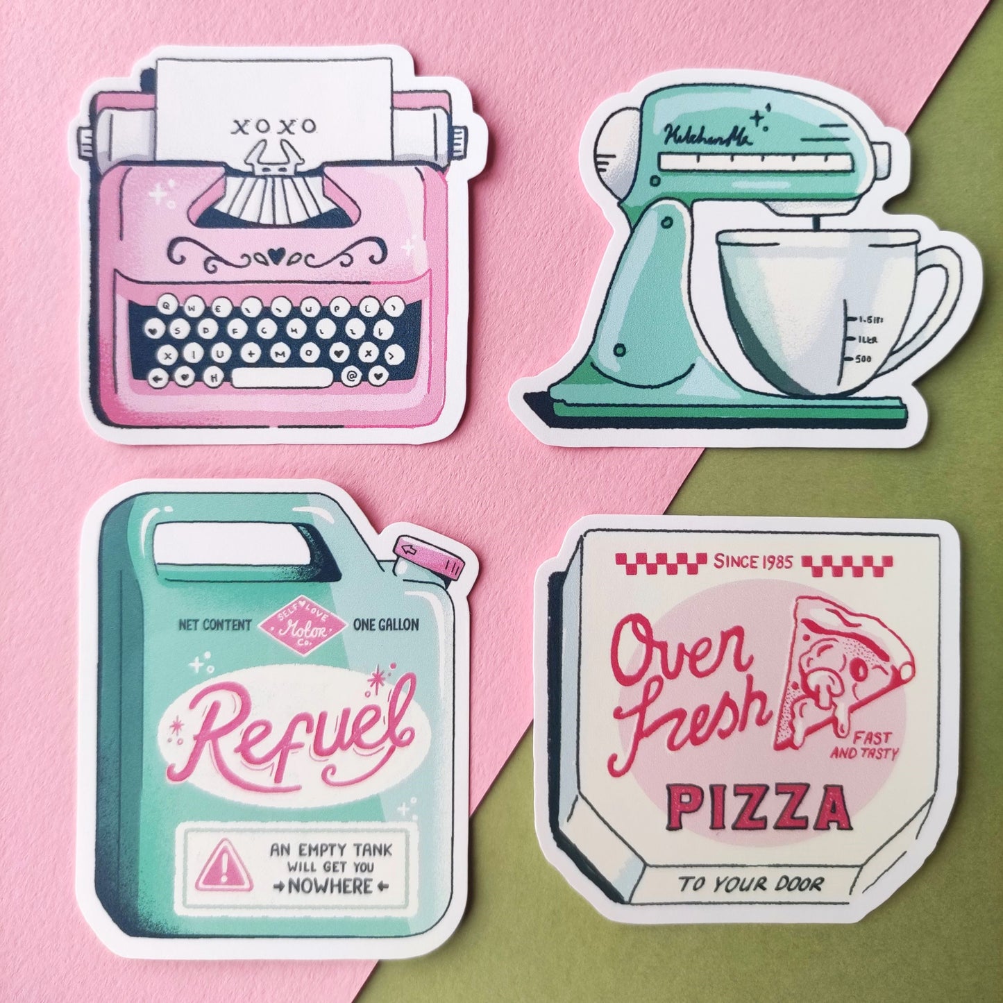 Four pack of vinyl stickers