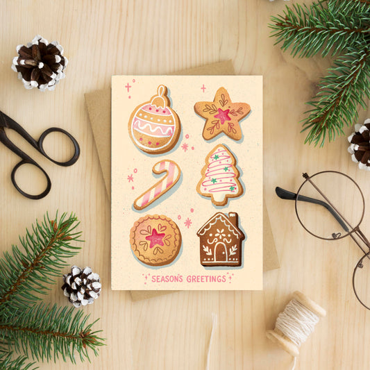 Festive biscuits christmas card