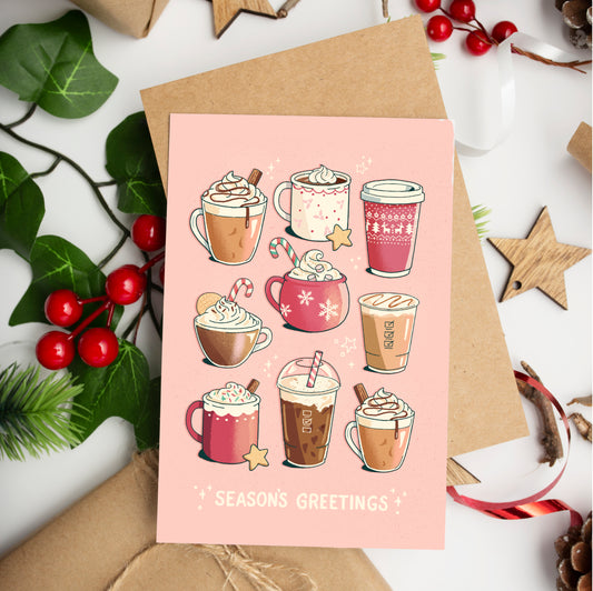 Festive drinks christmas card