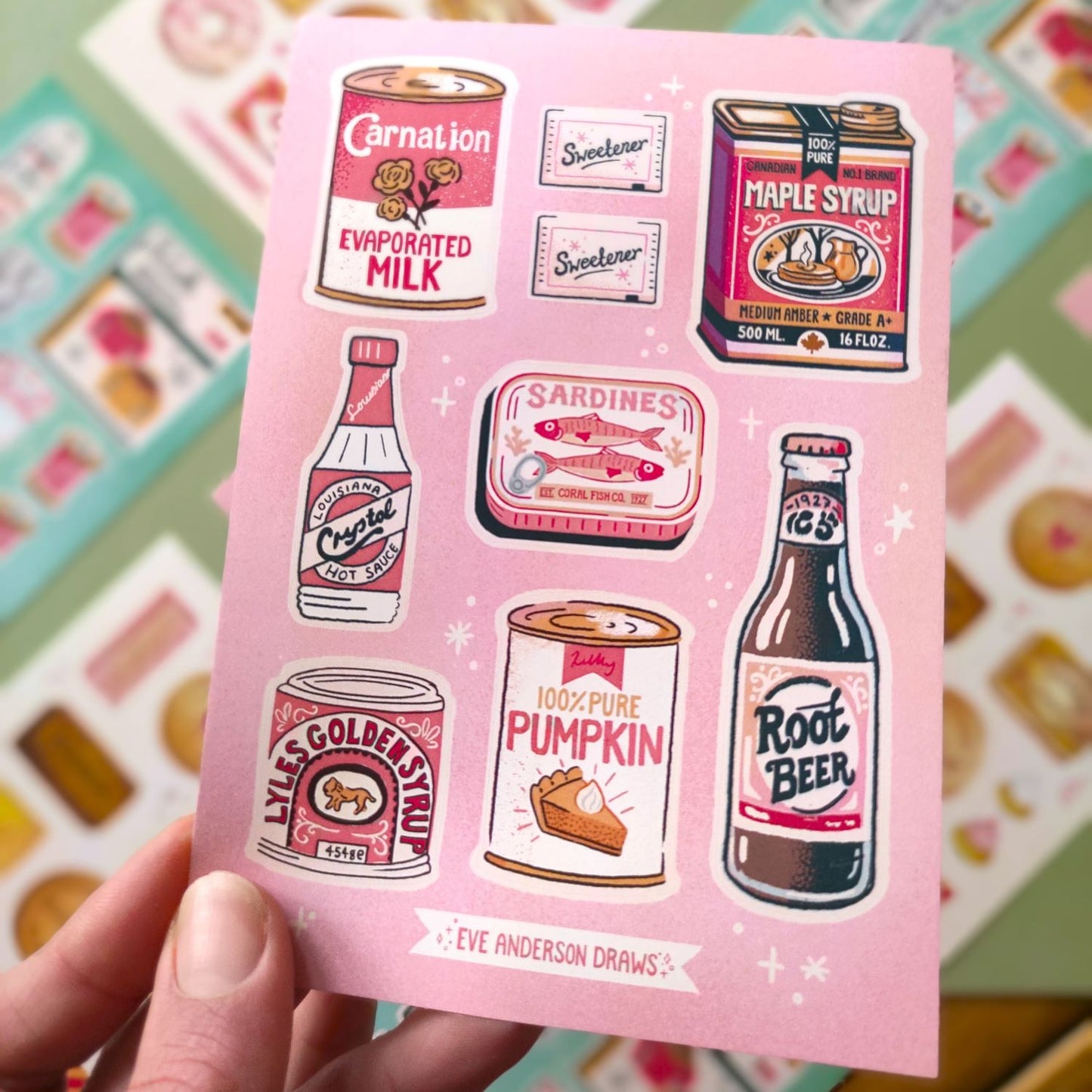 Cans and packaging sticker sheet