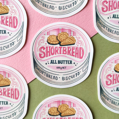 Shortbread biscuit tin sticker