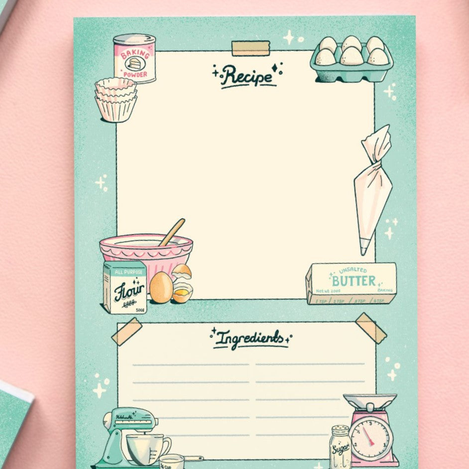 Recipe planner A6 notepad