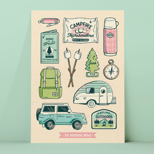 Outdoors sticker sheet