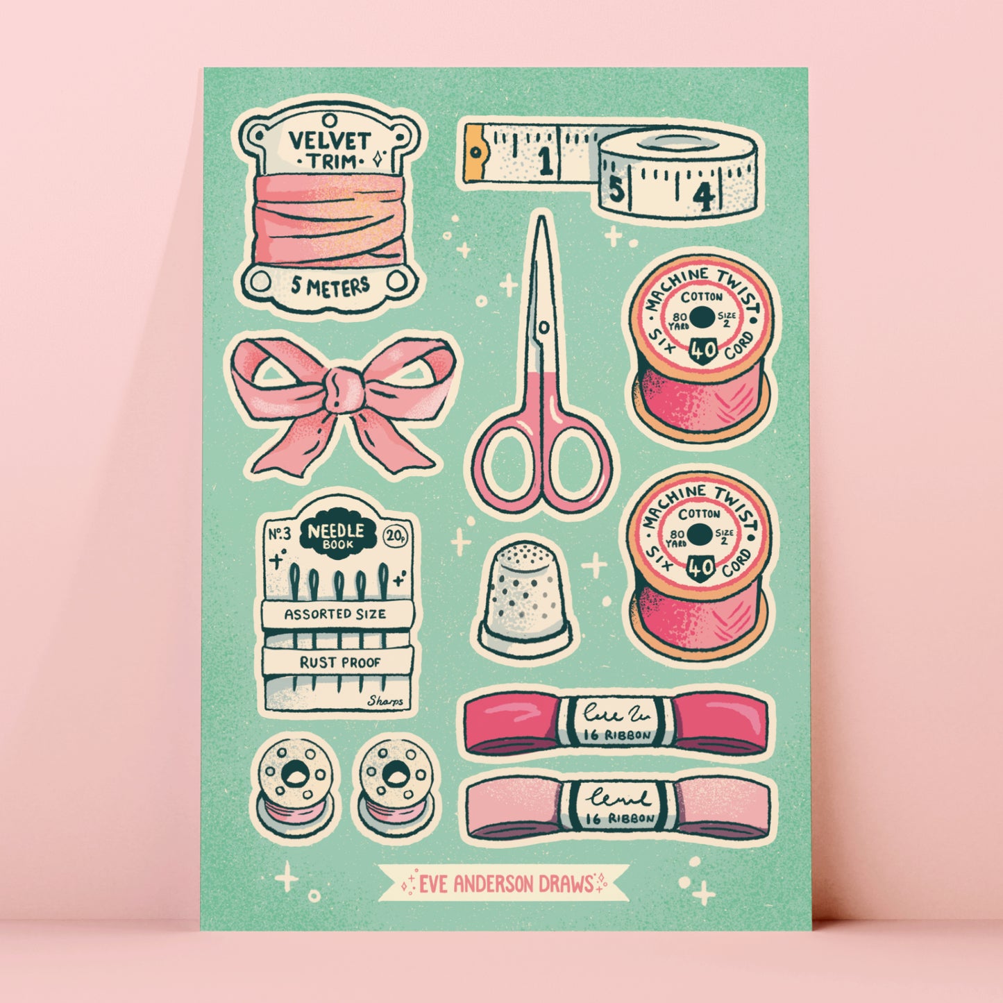 Haberdashery sticker sheet