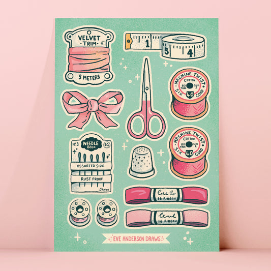 Haberdashery sticker sheet